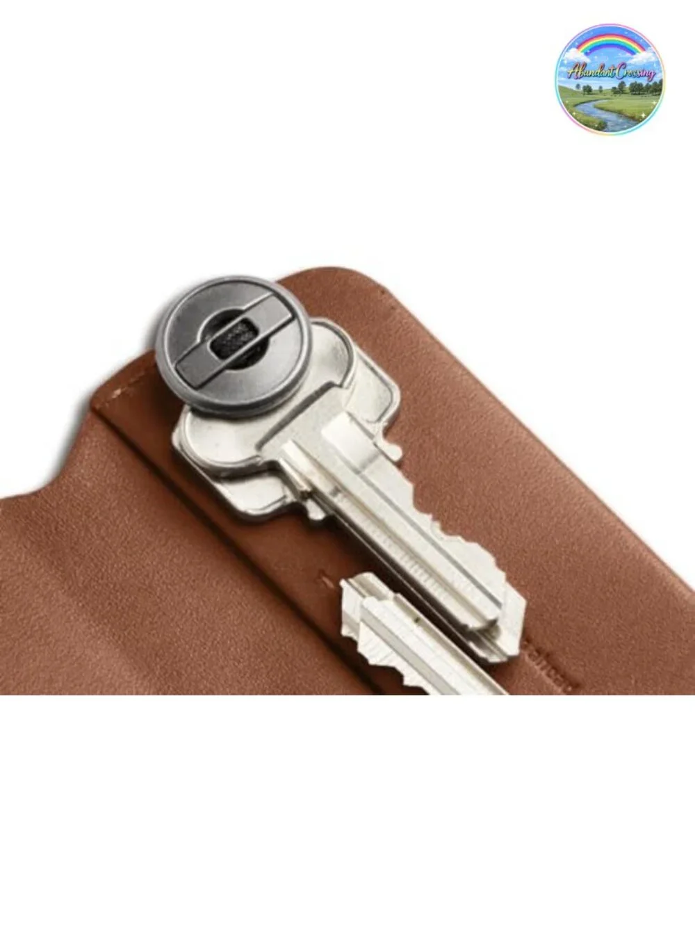 Slim Leather Key Organizer Magnetic Closure D-Ring Keychain